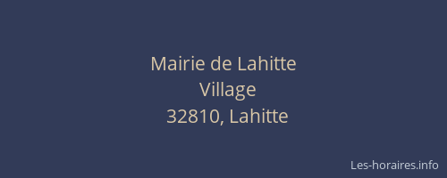 Mairie de Lahitte