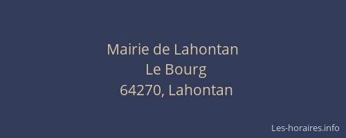 Mairie de Lahontan