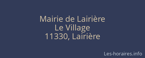 Mairie de Lairière