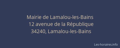 Mairie de Lamalou-les-Bains