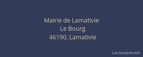 Mairie de Lamativie