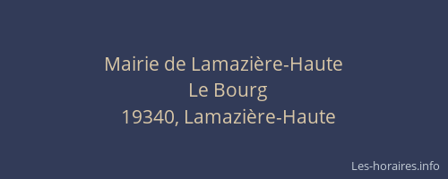 Mairie de Lamazière-Haute