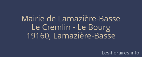 Mairie de Lamazière-Basse