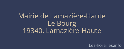 Mairie de Lamazière-Haute