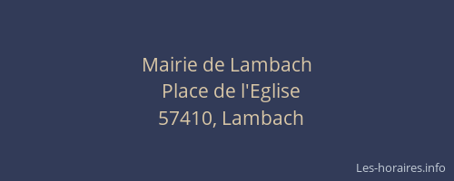 Mairie de Lambach