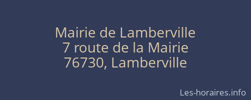 Mairie de Lamberville