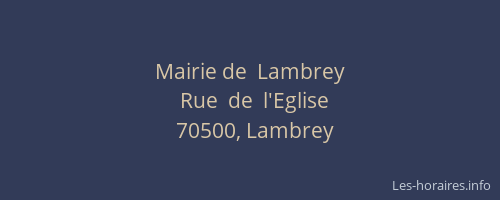 Mairie de  Lambrey
