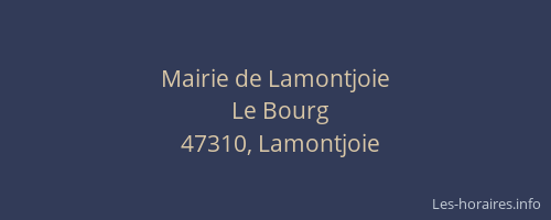 Mairie de Lamontjoie