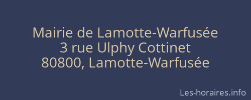 Mairie de Lamotte-Warfusée