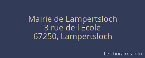 Mairie de Lampertsloch