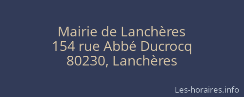 Mairie de Lanchères