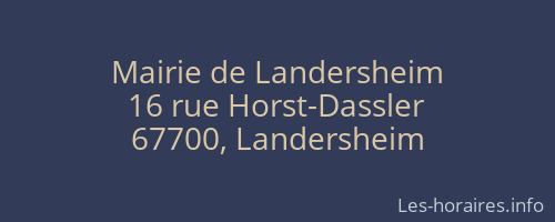 Mairie de Landersheim