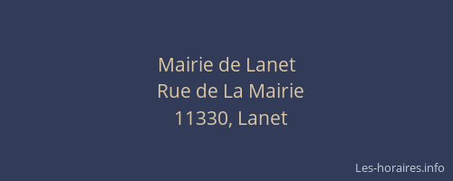 Mairie de Lanet
