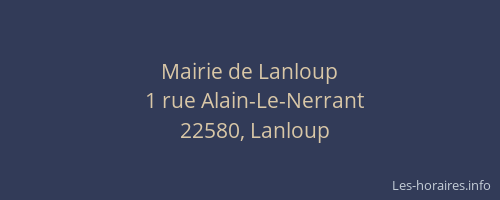 Mairie de Lanloup