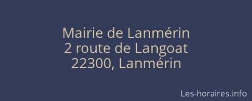 Mairie de Lanmérin