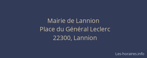 Mairie de Lannion