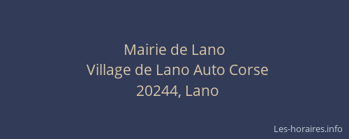 Mairie de Lano