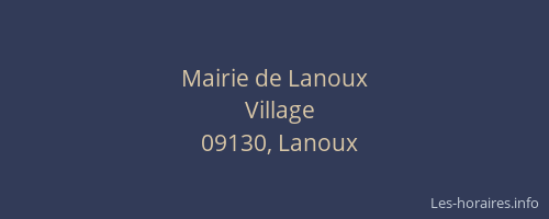 Mairie de Lanoux