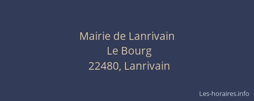 Mairie de Lanrivain