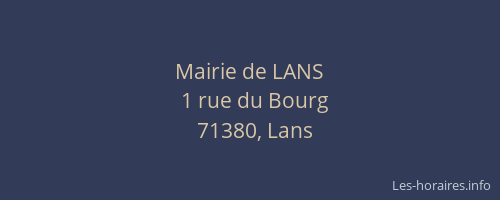 Mairie de LANS