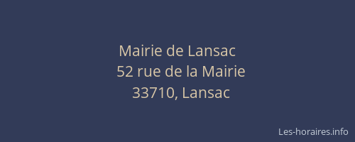 Mairie de Lansac
