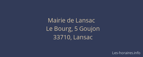 Mairie de Lansac