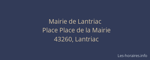 Mairie de Lantriac