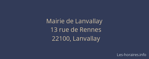 Mairie de Lanvallay