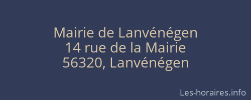 Mairie de Lanvénégen