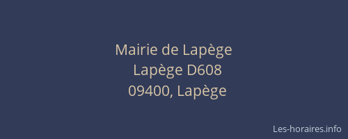 Mairie de Lapège