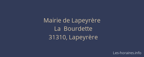Mairie de Lapeyrère