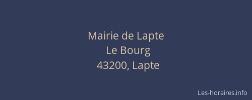 Mairie de Lapte