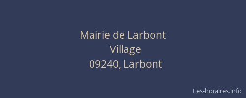 Mairie de Larbont