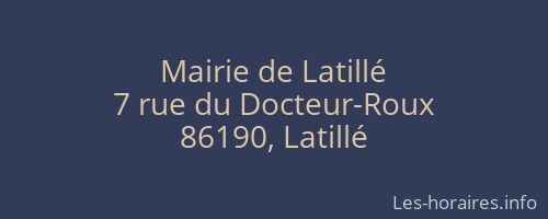 Mairie de Latillé