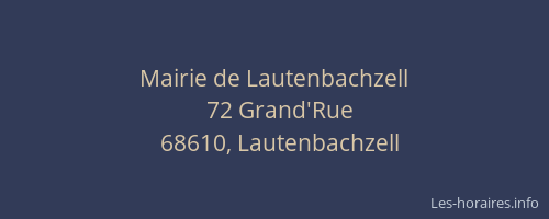 Mairie de Lautenbachzell