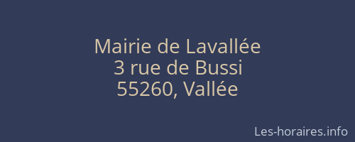 Mairie de Lavallée