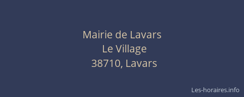 Mairie de Lavars
