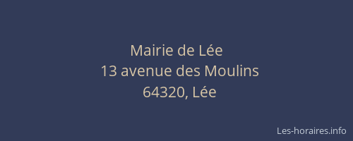 Mairie de L&eacute;e