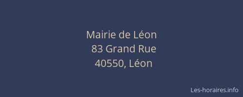 Mairie de L&eacute;on