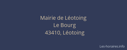 Mairie de L&eacute;otoing