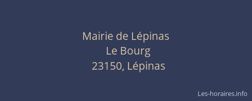 Mairie de L&eacute;pinas