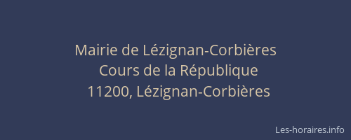 Mairie de L&eacute;zignan-Corbi&egrave;res