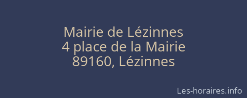 Mairie de L&eacute;zinnes
