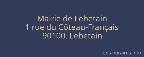 Mairie de Lebetain