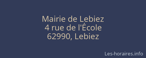 Mairie de Lebiez