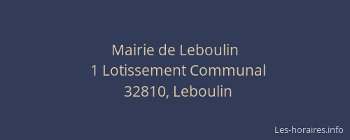 Mairie de Leboulin