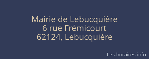 Mairie de Lebucquière