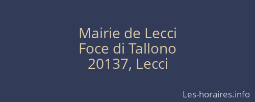 Mairie de Lecci