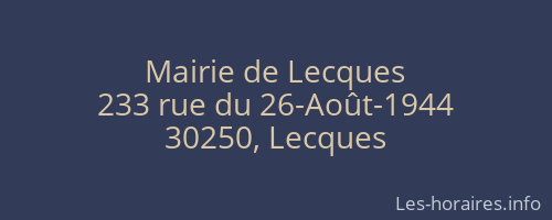 Mairie de Lecques