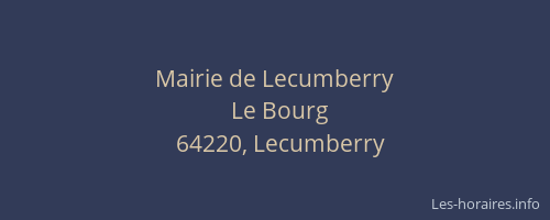 Mairie de Lecumberry